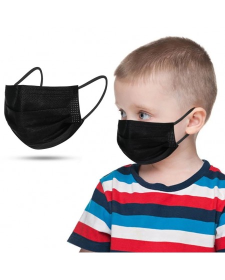 Masque de protection 3 plis jetable pour enfant (Pédiatrique) EN14683 Type 2R - Noir